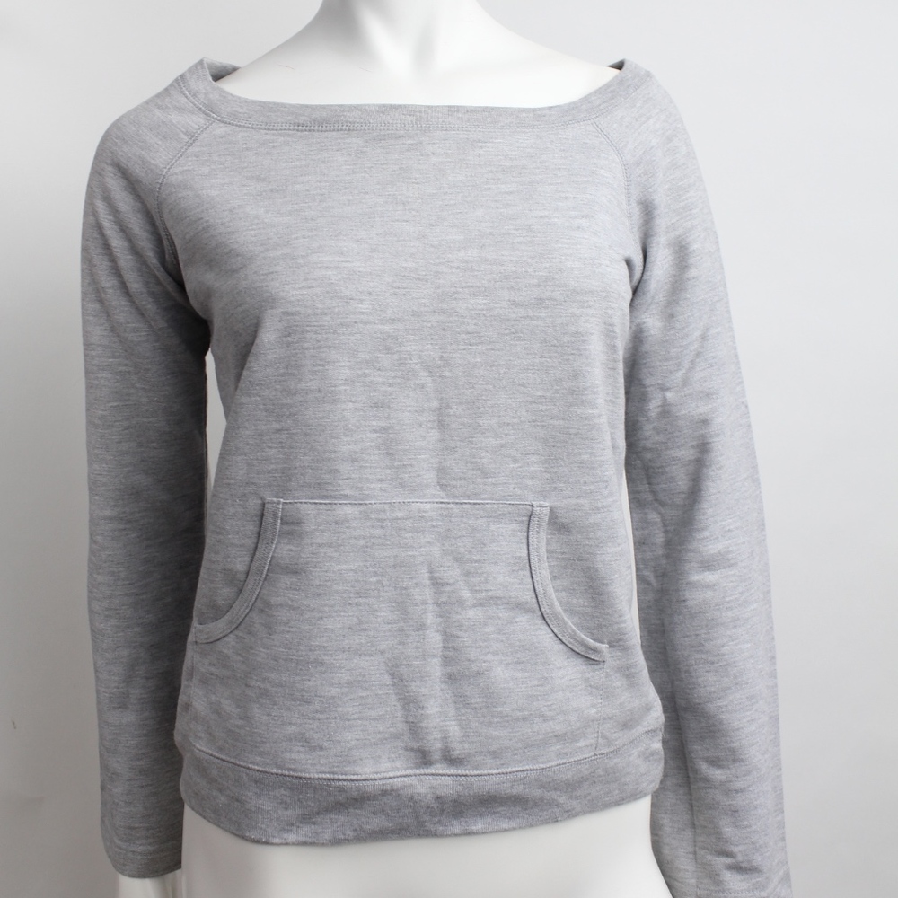 Bell Sleeve Heather Gray Sweatshirt Pullover Top M